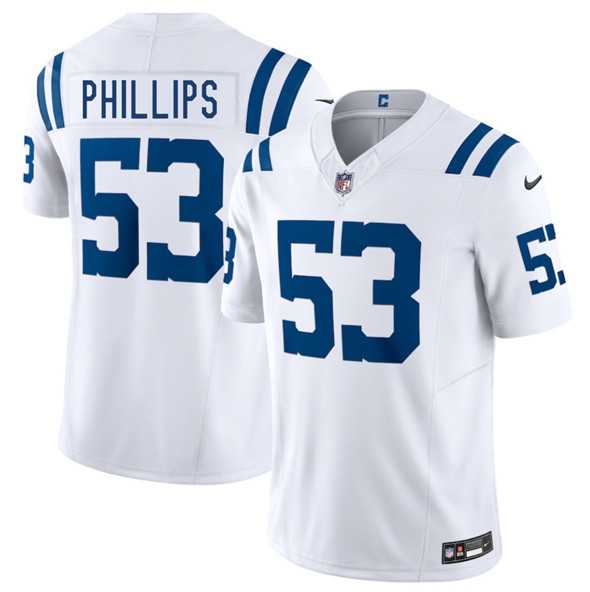 Men & Women & Youth Indianapolis Colts #53 Jacob Phillips White 2025 F.U.S.E. Vapor Limited Stitched Jersey